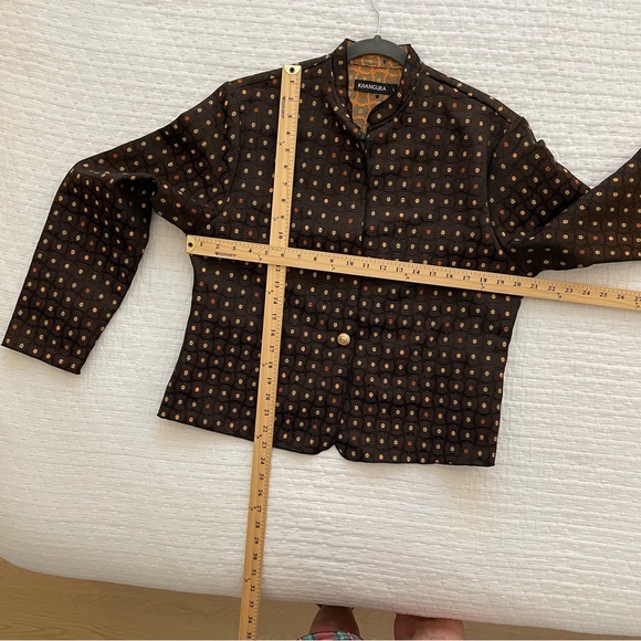 Khangura Women’s Long Sleeve Jacket One Button Front Abstract Design Large - Picture 5 of 8